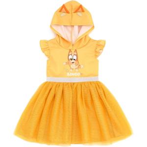 Bluey Bingo Girls Mesh Cosplay Dress Toddler to Big Kid(Bingo (Bluey))