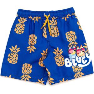Bluey Bingo UPF 50+ Swim Trunks Bathing Suit Toddler to Little Kid Sizes (2T – 7-8)(Dark Blue  Pineapples)