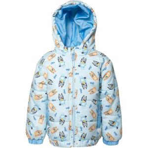 Bluey Bingo Zip Up Fashion Winter Coat Puffer Jacket(Blue)