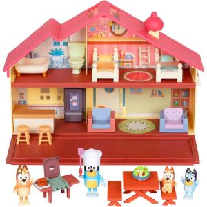 Bluey Celebration Home Playset, Portable Birthday Party Toy House with 11 Removable Accessories and 2.5” Figure, House Toys for Kids of Ages 3+(2 – Mega Bundle Home)