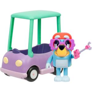 Bluey Chat Mates and Accessory Scooter Bingo Figurine Playset, Articulated, Kids Figurines with 10 Phrases, Interactive Play Figure Toys for Ages 3+(Grannies Car)