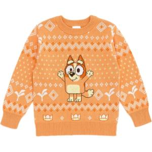 Bluey Christmas Matching Family Sweater Toddler to Adult Sizes (2T – 2XL)(Bingo  Orange)