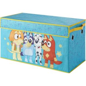 Bluey Collapsible Storage Trunk Durable Fabric Chest with Soft Lid, 28.5″x14.5″x16″,Kids Room Organizer(Bluey)