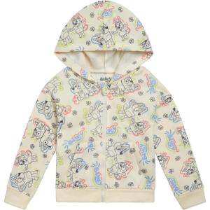 Bluey Cozy Sherpa Zip Up Cosplay Hoodie Toddler to Big Kid Sizes (2T – 10-12)(Cream White)