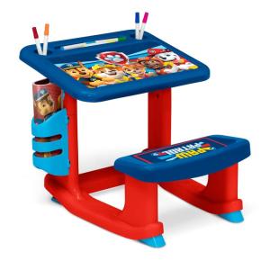 Bluey Draw and Play Desk by Delta Children – Includes 10 Markers and Coloring Book, Blue(PAW Patrol)