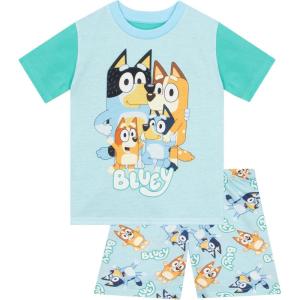 Bluey Drop Shoulder T-Shirt and Shorts Outfit Set Toddler to Big Kid Sizes (2T – 10-12)(Short Sleeve)