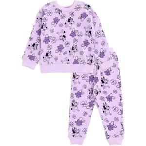 Bluey Fleece Sweatshirt and Jogger Pants Outfit Set Infant to Big Kid Sizes (12 Months – 14-16)(Lavender)