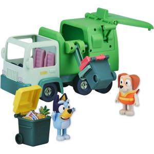 Bluey Garbage Truck – 2.5″ Bluey and Bin Man poseable Figures with Playset, Multicolor(Garbage Truck)