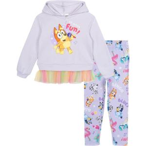 Bluey Girls Fleece Hoodie and Leggings Outfit Set(Lavender)