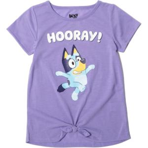 Bluey Girls T-Shirt Little Kid to Big Kid Sizes (4-14-16)(Purple)