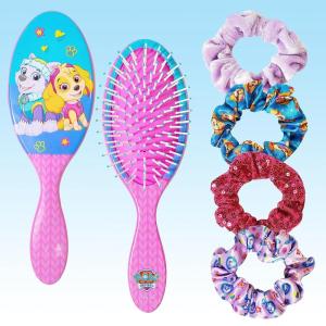 Bluey Hair Accessory 5 Pcs Set – 1 Regular 9 inch Bluey HairBrush For Girls + 4 Bluey Scrunchies For Kids – Accessories For Girls – Detangling Brush – Elastic Hair Ties Ropes Scrunchies Ages 3+(Paw Patrol 5 Piece Hair Accessories)