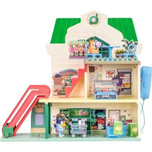 Bluey Hammerbarn Mega Kids Home Improvement Store Playset, 22”, 4 Level Pretend Store with 15 Accessories and 45+ Sounds, Kids Play Market for Ages 3+(1- Supermarket)