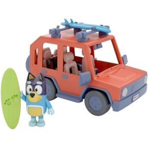 Bluey Heeler Family Road Trip Big Car Toy, Articulated, Customizable Interactive Toddler Toy Car with 2.5” Chilli Figure, Toddler Cars for Ages 3+(Bluey & Car)
