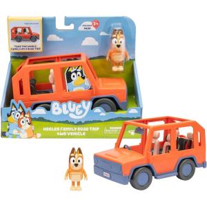 Bluey Heeler Family Road Trip Big Car Toy, Articulated, Customizable Interactive Toddler Toy Car with 2.5” Chilli Figure, Toddler Cars for Ages 3+(Chilli & Car)