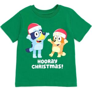Bluey July 4th Halloween Christmas Birthday School Heart T-Shirt Infant to Big Kid Sizes (12 Months – 10-12)(Green)