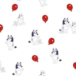 Bluey Keepy Uppy White Peel and Stick Wallpaper, RMK12801PLW(White)