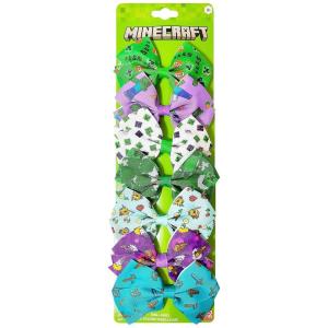 Bluey Kids Hair Bows – Hair Accessories Gift Set – Bluey Hair Bow – 7 Pcs 4 Inch Bow Bundle – HairBows for Girls – Different Bluey print on each clip – Alligator Clip – Ages 3 +(Minecraft)