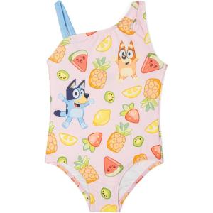 Bluey One Piece Bathing Suit Infant to Big Kid Sizes (18 Months – 10-12)(Blush Pink)