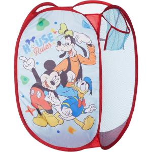 Bluey Pop-Up Hamper with Carry Handles – 21″ x 13.5″, Bluey and Bingo Design, Lightweight & Collapsible Laundry Basket for Kids’ Bedroom, Bathroom, or Playroom(Mickey Mouse / Blue)
