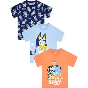 Bluey Shirts 3 Pack, Boys T-Shirts for Summer, Pack of 3 Boys Tshirt, Kids Cotton T Shirt(Multicoloured)