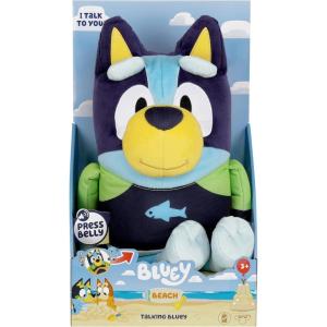 Bluey Sound Effects Beach Talking Plush, 13” Soft Musical Toys, Talking Toys with 9 Different Phrases, Singing Plushies for Kids(Talking Beach Bluey)