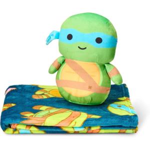 Bluey Throw & Plush Hugger Set, 50″x60″ Silk Touch Blanket with 3D Character Pillow – Soft, Cozy Blanket for Kids and Toddlers(Cute Leo)