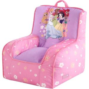 Bluey & Chloe Kids Micromink Bean Bag Sofa Chair,Soft Padded Toddler Seat with Piping & Carry Handle,Cozy Lounge Chair for Ages 3+,Blue(Princess)