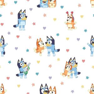 Bluey and Bingo Hearts Multicolor Peel and Stick Wallpaper, RMWS1307