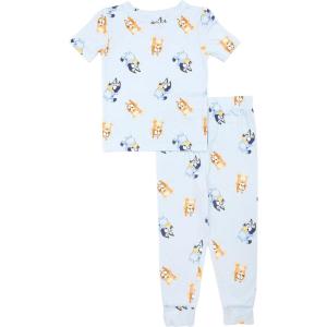 Bluey boys 2-piece Snug-fit Viscose Pajama Set, Soft & Cute for Kids(Hoppy Bluey)