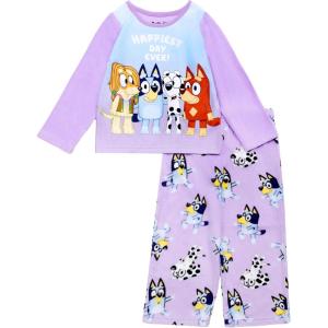 Bluey girls 2-piece Loose-fit Pajama Set, Soft & Comfortable(Happiest Buddies)