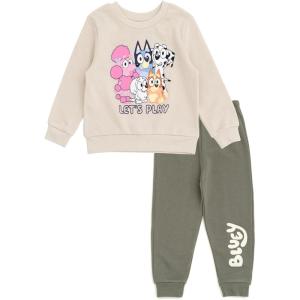 Bluey girls Bluey Sweatshirt and Jogger Pants Set(Off White / Dark Green)