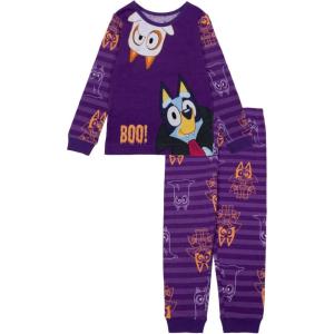 Bluey unisex-child 2-Piece Snug-fit Cotton Holiday Pajama Set, Soft & Cute for Kids(Boo Sisters)