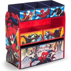 Delta Children – Bluey Design & Store 6 Bin Toy Storage Organizer – Greenguard Gold Certified, Blue(Spider-man)