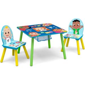 Delta Children Bluey Kids Table and Chair Set with Storage (2 Chairs Included) – Greenguard Gold Certified – Ideal for Arts & Crafts, Snack Time, Homeschooling, Homework & More, Blue(Cocomelon)