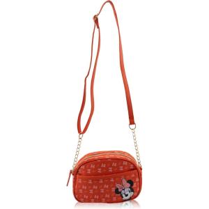 Disney Sanrio Bluey Purse Crossbody Handbag for Women | Metallic Vinyl Women’s Shoulder Handbag(Minnie Mouse)