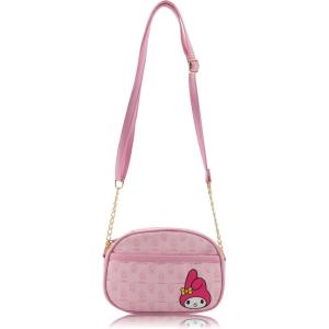 Disney Sanrio Bluey Purse Crossbody Handbag for Women | Metallic Vinyl Women’s Shoulder Handbag(My Melody)