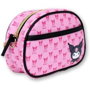 Disney Sanrio Bluey Purse Crossbody Handbag for Women | Metallic Vinyl Women’s Shoulder Handbag(Non-personalized Hk Pink and Black)