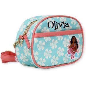 Disney Sanrio Bluey Purse Crossbody Handbag for Women | Metallic Vinyl Women’s Shoulder Handbag(Personalized Moana)