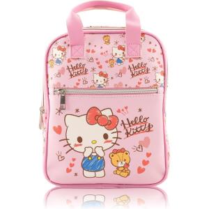 Fast Forward Bluey Mini Backpack for Kids & Adults | 10″ PU Leather Bluey Backpack Purse Featuring Bluey | Toddler Travel Bag, Small Backpack Bookbag for School, Travel, or Everyday Use | Ages 3+(Hello Kitty)
