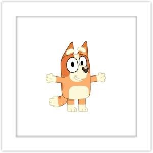 Gallery Pops Bluey – Bingo Wall Art, White Framed Version, 12” x 12”(White Framed Version)