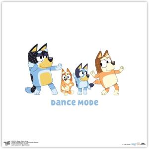 Gallery Pops Bluey – Dance Mode Wall Art, White Framed Version, 12″ x 12″ Gallery Pops Wall Art(Unframed Version)
