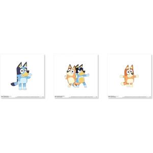 Gallery Pops Bluey – Sisters Wall Art Bundle (3-Pack) Gallery Pops Wall Art, White Framed Version(Unframed Version)