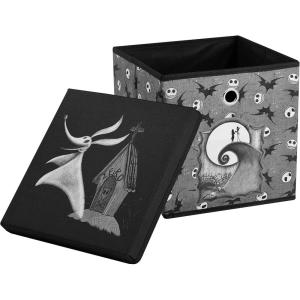 Idea Nuova Bluey Collapsible Fabric Storage Cube,10” Organizer Bin with Lid for Bedroom, Playroom, and Closet(Nightmare Before Christmas)
