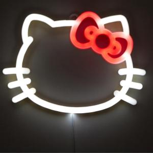 Idea Nuova Bluey Neon Figural LED Hanging Wall Art,Bedroom/Kids Room Wall Décor,5.5″x8″(Hello Kitty)