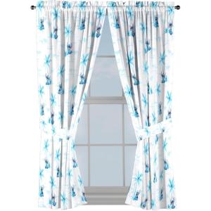 Jay Franco Black Out Window Curtains for Kids Bedroom 4-Piece Drape Set with 2 Tiebacks, Blue – Bluey, 42″ W x 63″ L (Pack of 2)(White – Lilo & Stitch)