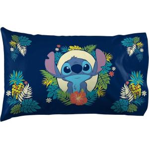 Jay Franco Bluey Hello 1 Single Reversible Pillowcase – Double-Sided Kids Super Soft Bedding (Official Bluey Product)(Blue – Lilo & Stitch)