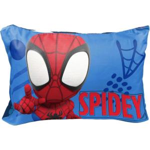 Jay Franco Bluey Hello 1 Single Reversible Pillowcase – Double-Sided Kids Super Soft Bedding (Official Bluey Product)(Blue – Spiderman)
