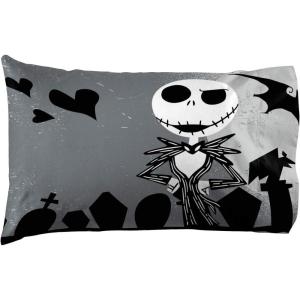Jay Franco Bluey Hello 1 Single Reversible Pillowcase – Double-Sided Kids Super Soft Bedding (Official Bluey Product)(Gray – Nightmare Before Christmas)