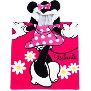 Jay Franco Bluey Piggyback Bath/Pool/Beach Hooded Poncho – Super Soft & Absorbent Cotton Towel, Measures 22 x 22 Inches (Official Bluey Product)(Pink – Minnie Mouse)