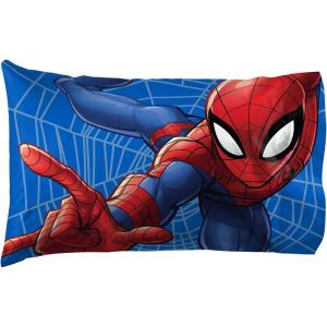 Jay Franco Bluey & Bingo 1 Single Reversible Pillowcase – Double-Sided Kids Super Soft Bedding (Official Bluey Product)(Blue – Spiderman)